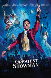 THE GREATEST SHOWMAN Autograph FILM MOVIE POSTER Print Signed by 4 of Cast