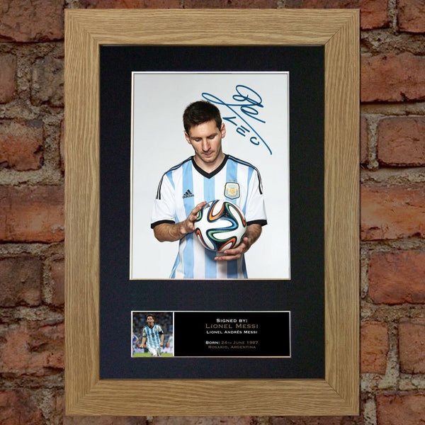 LIONEL MESSI #2 Argentina Signed Autograph Mounted Photo Repro A4 Print 503