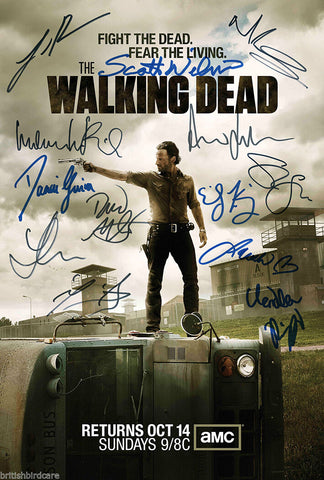 THE WALKING DEAD Autograph POSTER Signed by 13 of Cast Ultra Rare Quality Print