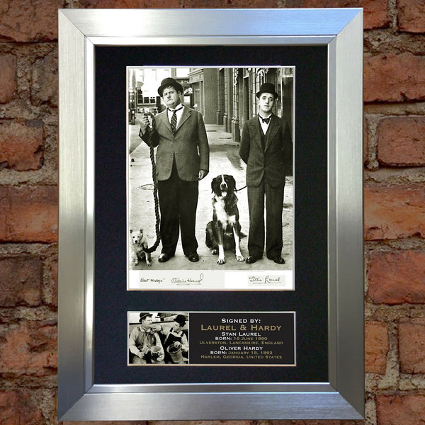 LAUREL AND HARDY No1 Autograph Mounted Signed Photo Reproduction Print A4 19