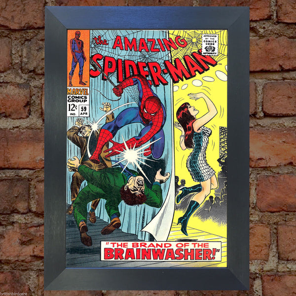 SPIDERMAN Comic Cover 59th Edition Cover Reproduction Vintage Wall Art Print #11