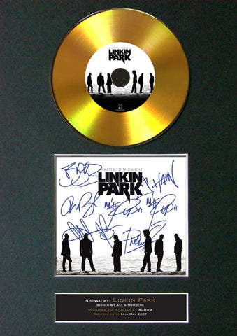 #189 LINKIN PARK Minutes to Midnight GOLD DISC Album Signed Autograph Print