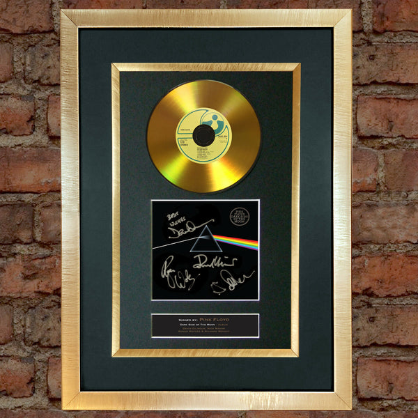 #96 GOLD DISC PINK FLOYD Dark Side of The Moon Signed Autograph Mounted Repro A4