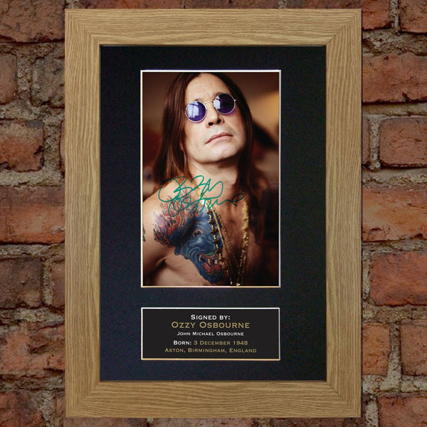 OZZY OSBOURNE Mounted Signed Photo Reproduction Autograph Print A4 90