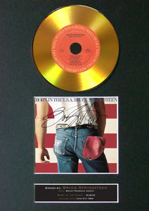 #147 Bruce Springsteen - Born in the USA GOLD DISC Album Signed Autograph Mounted Repro