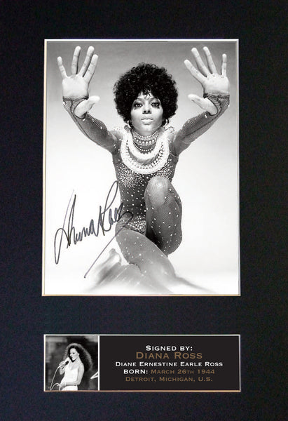 DIANA ROSS Very Rare Quality Autograph Mounted Signed Photo PRINT A4 665