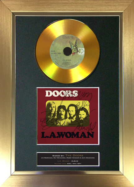 #145 The Doors - LA Woman GOLD DISC Signed Autograph Mounted Repro A4