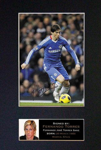 FERNANDO TORRES Chelsea Mounted Signed Photo Reproduction Autograph Print A4 37