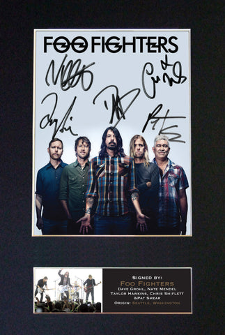 FOO FIGHTERS No2 RARE Signed Autograph Mounted Photo Repro A4 Print 597