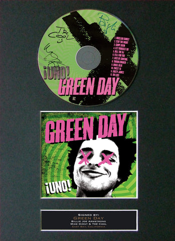 GREEN DAY Uno Album Signed CD COVER MOUNTED A4 Autograph Print 32