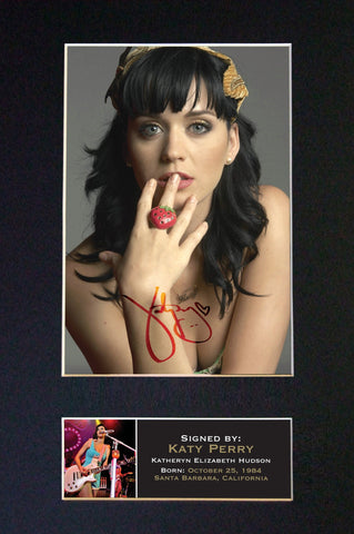 KATY PERRY Mounted Signed Photo Reproduction Autograph Print A4 232