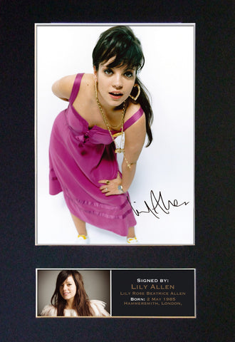 LILY ALLEN Mounted Signed Photo Reproduction Autograph Print A4 226