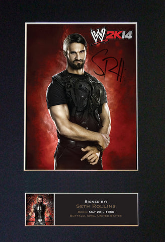 SETH ROLLINS WWE Quality Autograph Mounted Photo Repro Print A4 588