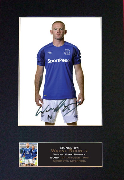 WAYNE ROONEY #2 Everton Mounted Signed Photo Reproduction Autograph Print A4 660