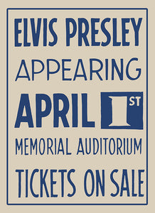 Elvis Presley - Memorial Auditorium Poster #2