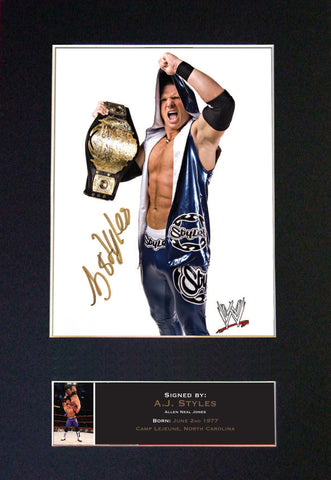 #510 A J Styles Mounted Print