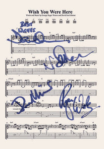 Pink Floyd Wish You were here Signed Music Sheet Album Autograph Print #804
