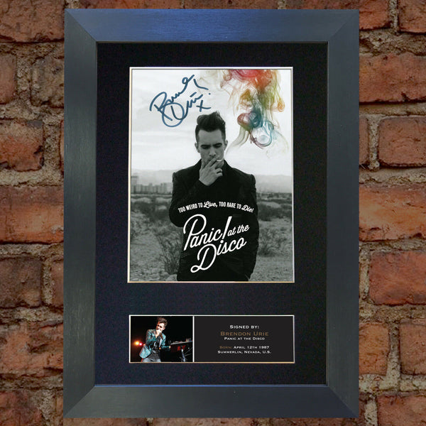 BRENDON URIE Panic At The Disco Signed Autograph Mounted Photo Repro A4 445