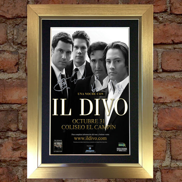 IL DIVO Mounted Signed Photo Reproduction Autograph Print A4 185