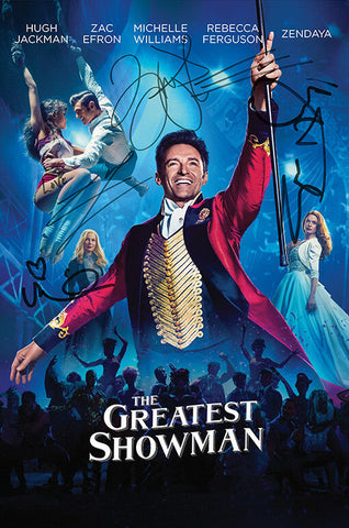 THE GREATEST SHOWMAN Autograph FILM MOVIE POSTER Print Signed by 4 of Cast