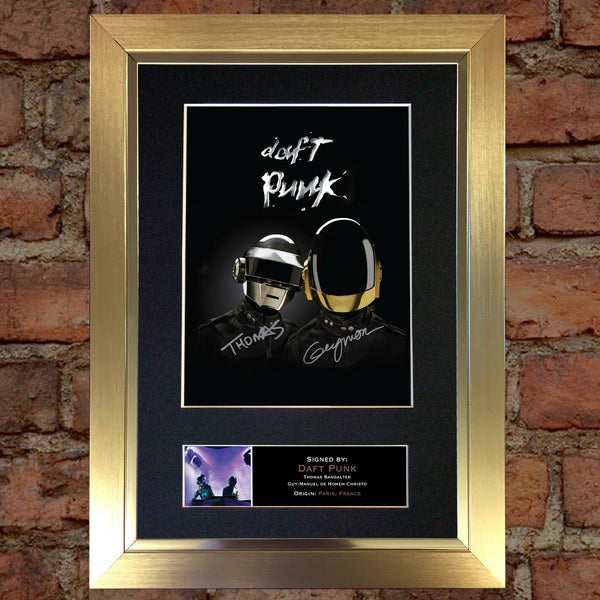 DAFT PUNK Mounted Signed Photo Reproduction Autograph Print A4 353