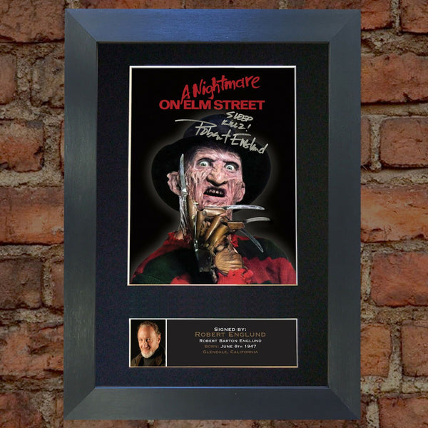 ROBERT ENGLUND Freddie Kruger Autograph Mounted Photo REPRO QUALITY PRINT A4 381