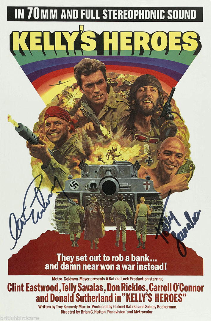 KELLYS HEROES Clint Eastwood Telly Savalas Quality Signed Autograph MOVIE POSTER