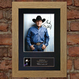 GEORGE STRAIT Photo Autograph Signed Mounted Repro Framed Album Print A4 787