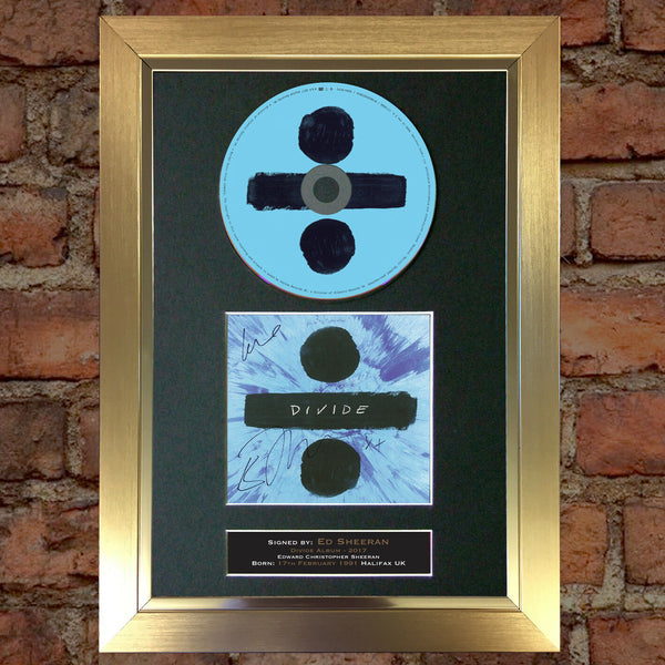 ED SHEERAN Divide Album 2017 Signed CD COVER MOUNTED Autograph Repro Print (75)