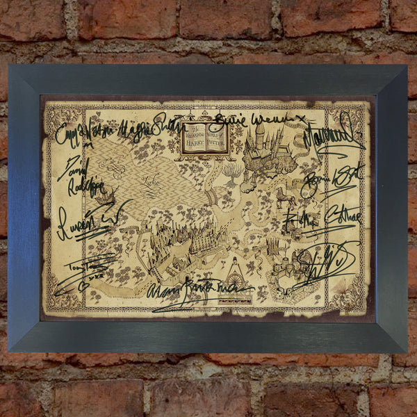 Harry Potter Wizarding World Map Quality Autograph Signed Re Print Poster 742