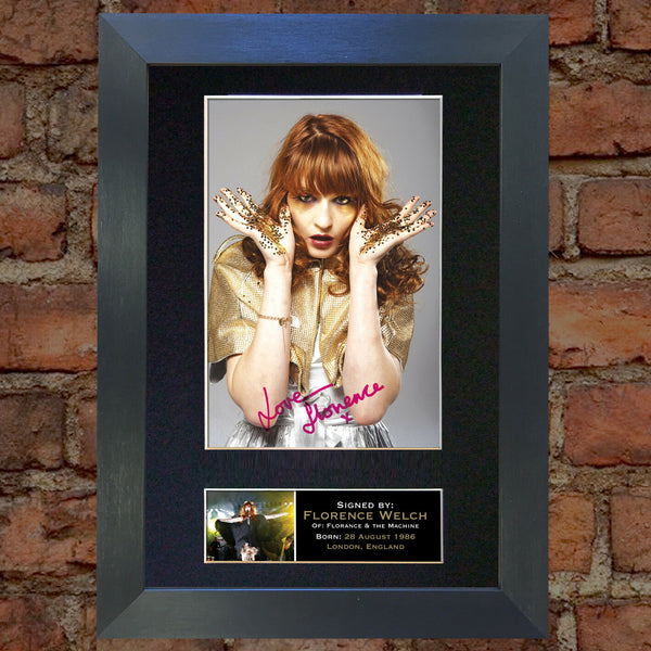 FLORENCE AND THE MACHINE Mounted Signed Photo Reproduction Autograph PrintA4 249