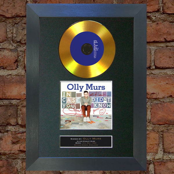 #95 GOLD DISC OLLY MURS In Case Album Signed Autograph Mounted Photo Repro A4