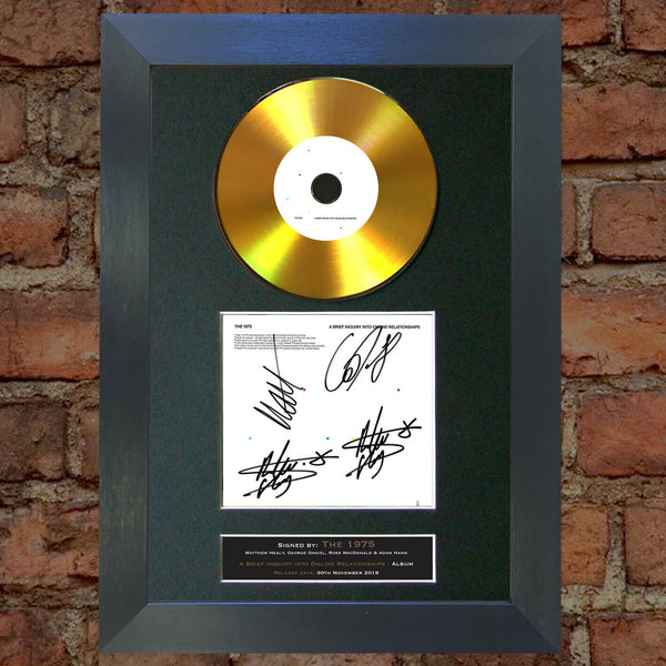 #178 THE 1975 a brief inquiry GOLD DISC Cd Album Signed Autograph Mounted Print