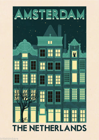AMSTERDAM VINTAGE RETRO TRAVEL Poster Nostalgic Home Art Print Wall Decor #19