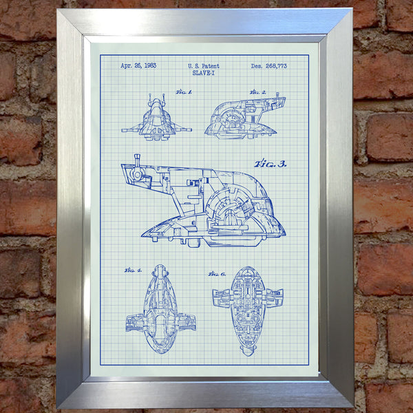 STAR WARS Slave I Blueprint VERY RARE Reproduction Vintage Wall Art Print #22
