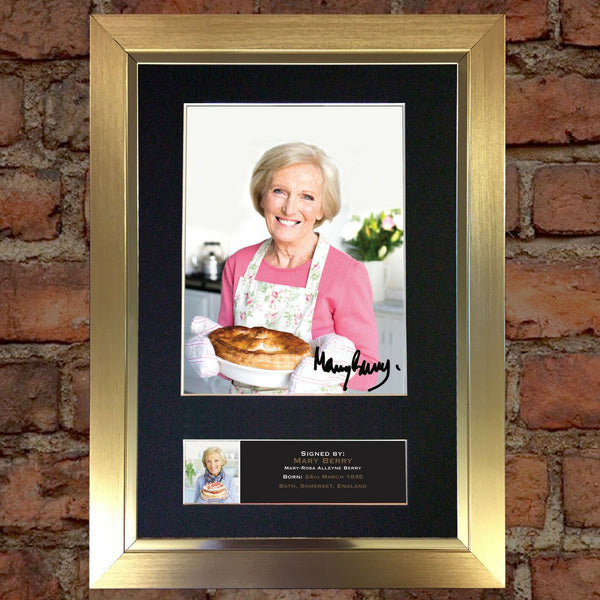 MARY BERRY Great British Bake Off Signed Autograph Mounted PRINT A4 592