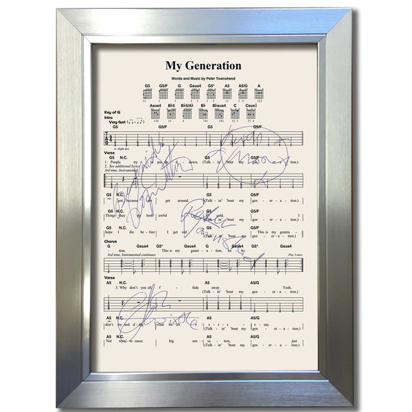 The Who My Generation Signed Music Sheet Album Autograph Print #806