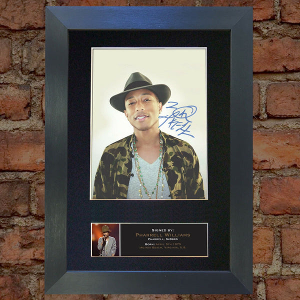 PHARRELL WILLIAMS Happy Signed Autograph Mounted Photo Repro A4 Print 433