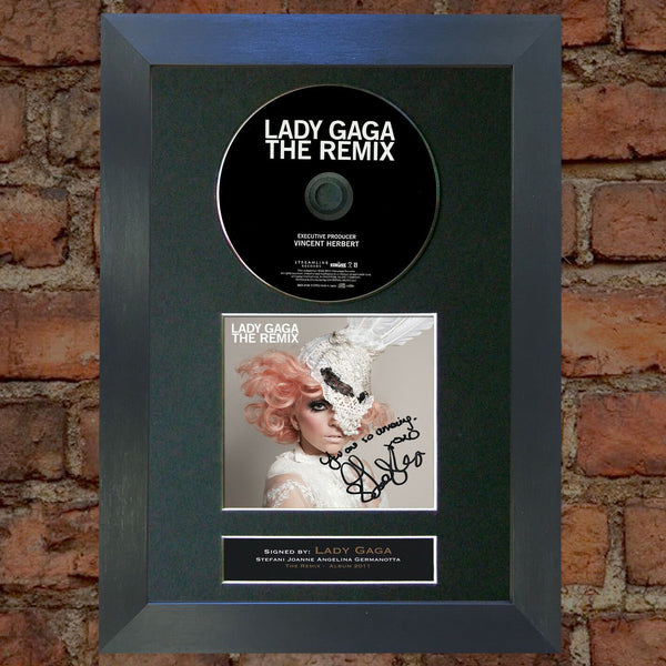 LADY GAGA The Remix Album Signed CD COVER MOUNTED A4 Autograph Print 11