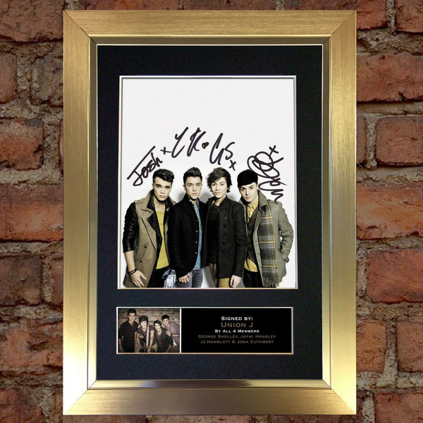 UNION J No1 Mounted Signed Photo Reproduction Autograph Print A4 308