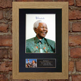 NELSON MANDELA Mounted Signed Photo Reproduction Autograph Print A4 365