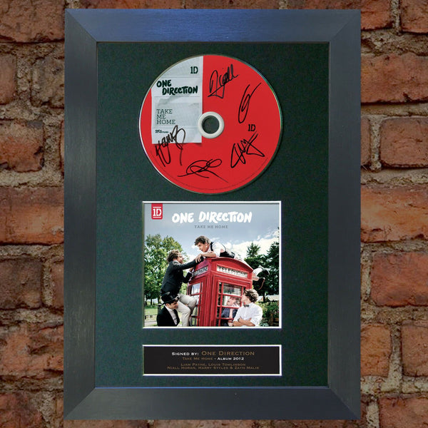 ONE DIRECTION Take Me Home Album Signed CD COVER MOUNTED A4 Autograph Print 25