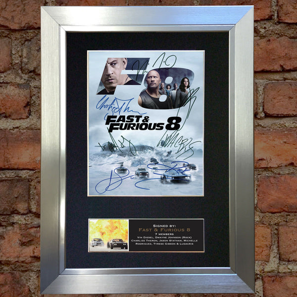 Fast and Furious 8 Quality Autograph Mounted Signed Photo Repro Print A4 701