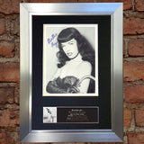 BETTIE PAGE Very Rare Pinup Quality Autograph Mounted Signed Photo PRINT A4 662