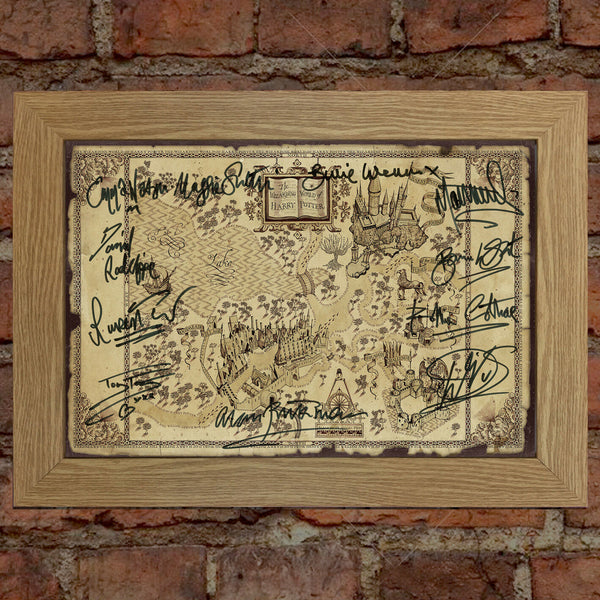 Harry Potter Wizarding World Map Quality Autograph Signed Re Print Poster 742