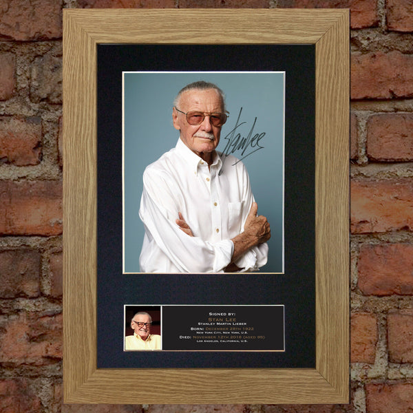 STAN LEE Comic book writer Autograph Mounted Signed Photo Reproduction Print 770