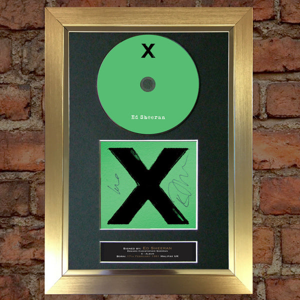 ED SHEERAN X Album Signed CD COVER MOUNTED A4 Autograph Repro Print (55)