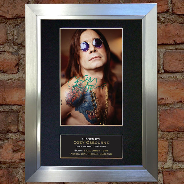 OZZY OSBOURNE Mounted Signed Photo Reproduction Autograph Print A4 90