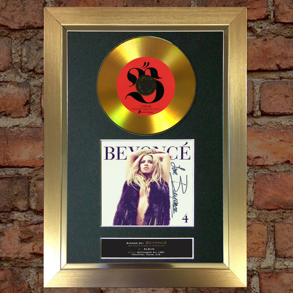#85 GOLD DISC BEYONCE (four) Album Signed Autograph Mounted Photo Repro A4
