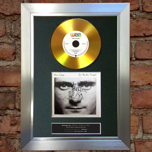 #138 GOLD DISC PHIL COLLINS In the air Tonight Signed Autograph Mounted Repro A4